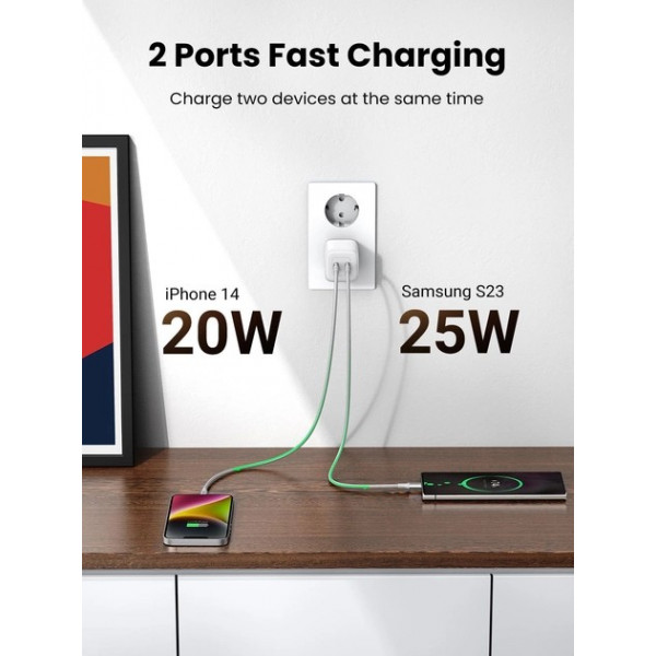 Фото - Мережевий зарядний пристрій UGREEN CD294 Nexode 45W Charger White (15327)