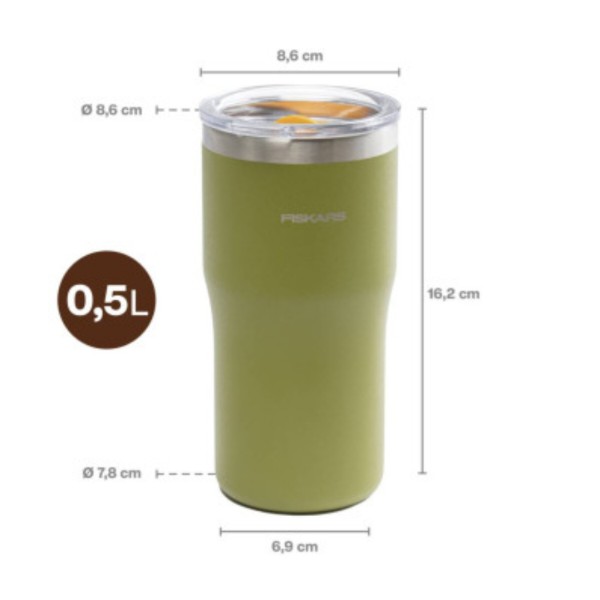 Фото - Термокружка Fiskars On-the-go 0.5 крапива (1078763)