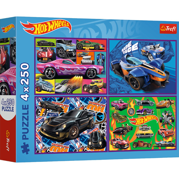 Фото - Пазли (8 +) Trefl Hot Wheels Гоновчний автомобіль 4x250 ел. (33127) Фото - Пазли (8 +) Trefl Hot Wheels Гоновчний автомобіль 4x250 ел. (33127)