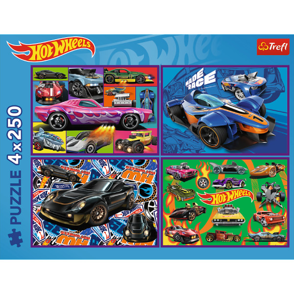 Фото - Пазли (8 +) Trefl Hot Wheels Гоновчний автомобіль 4x250 ел. (33127)