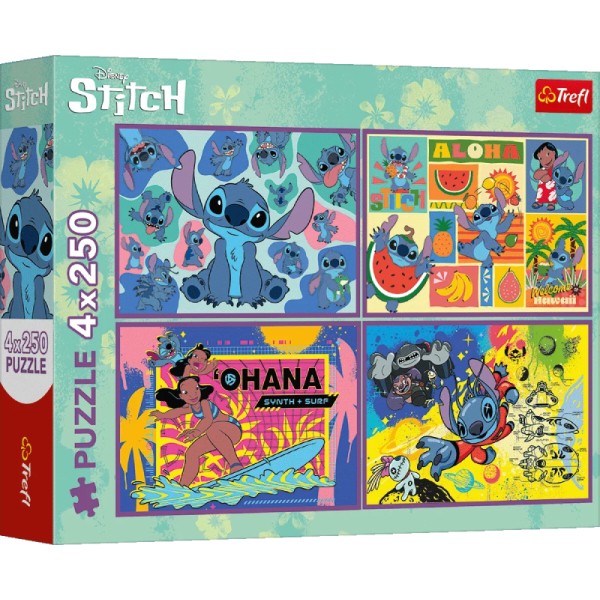 Фото - Пазли (8 +) Trefl Lilo&Stitch Дивовижний Стіч 4x250 ел. (33110)
