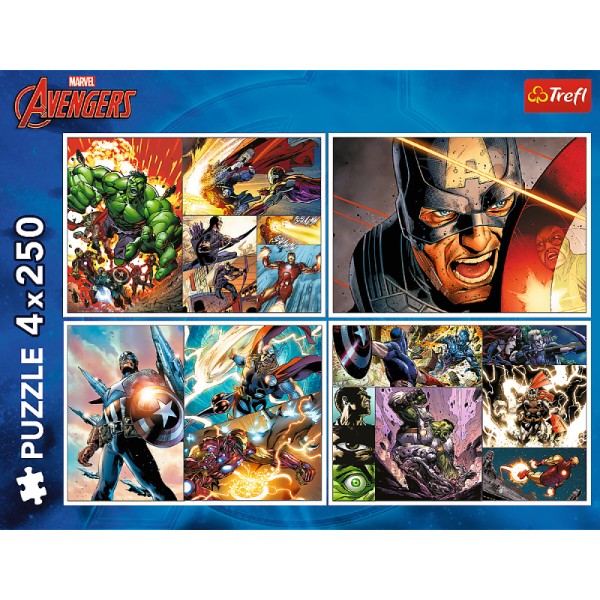 Фото - Пазлы (8+) Trefl The Avengers Героические дни 4x250 эл. (33097)
