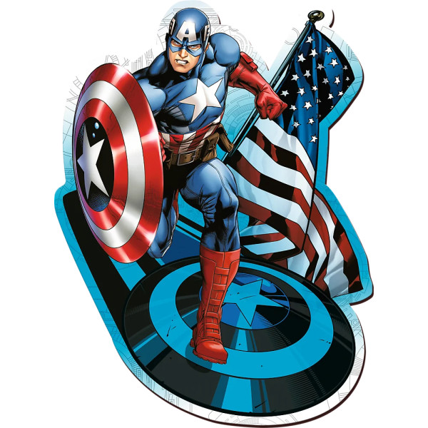 Фото - Пазли (5-7 років) Trefl Wooden Marvel Heroes Безстрашний Капітан Америка 160 ел. (01949)