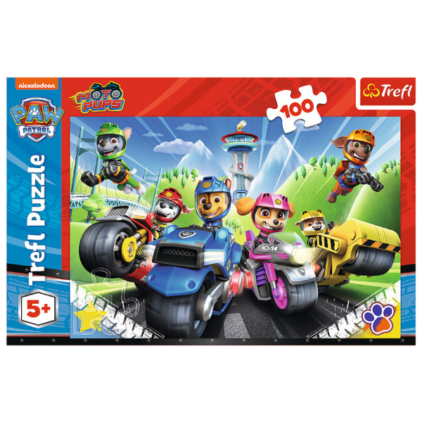 Фото - Пазли (5-7 років) Trefl Paw Patrol Щенячий патруль на мотоциклах 100 ел. (64305)