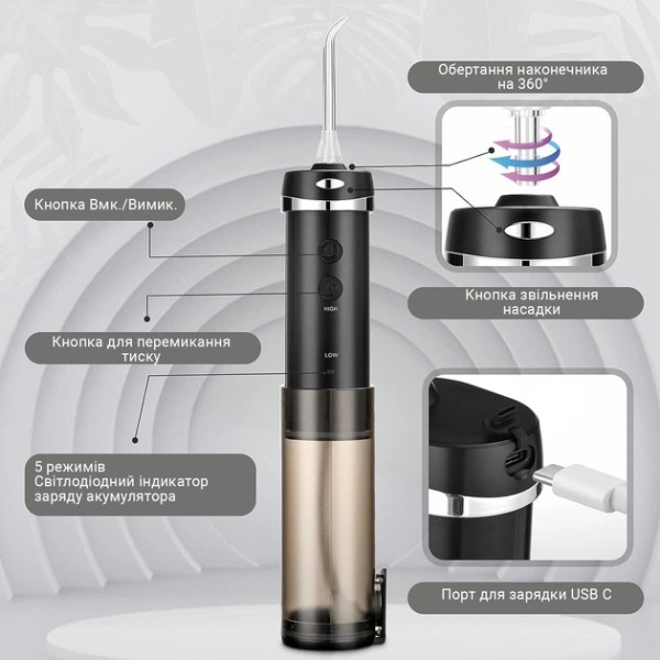 Фото - Іригатор H2OFloss HF- 10 Mini Black