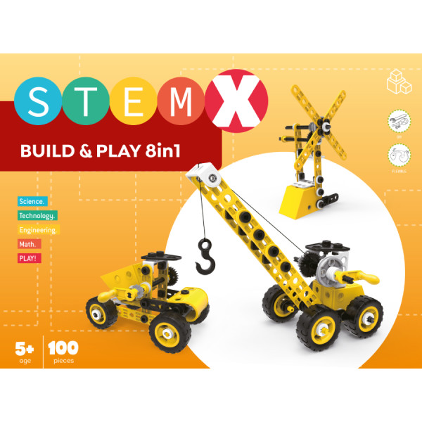 Фото - Пластиковий конструктор STEAM з болтами: BUILD AND PLAY 8в1 на 100 деталей (73322)