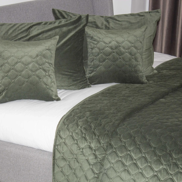 Фото - Покривало двоспальне ТЕП VELOUR 180х240 см ДАРК ГРІН/Ромб круглий (4-00516_33936)