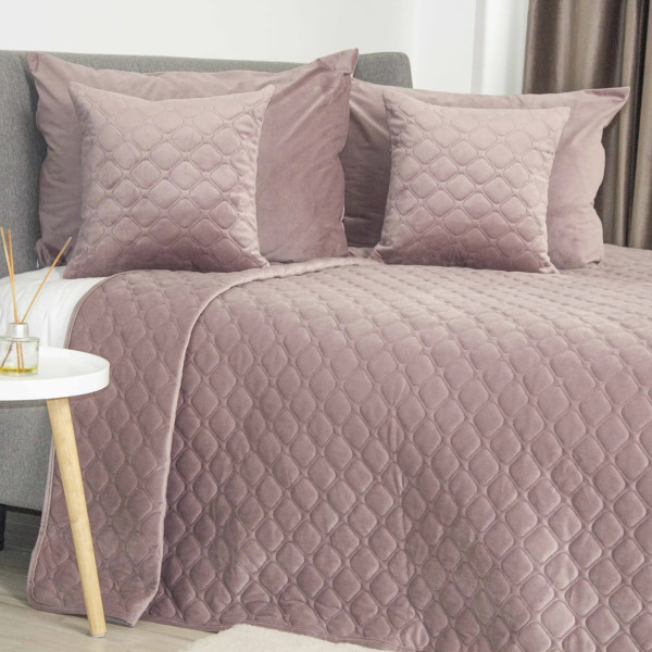 Фото - Покривало двоспальне ТЕП VELOUR 240х260 см Орхідея/Ромб круглий (4-00518_33956)