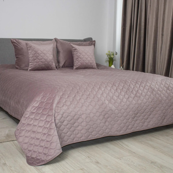 Фото - Покривало двоспальне ТЕП VELOUR 240х260 см Орхідея/Ромб круглий (4-00518_33956)