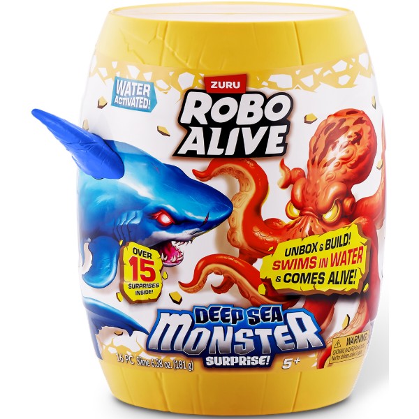 Фото - Інтерактивна іграшка сюрприз Pets & Robo Alive S1 – ГЛУБОКОВОДНИЙ СЮРПРИЗ ВЕЛИКА БІЛА АКУЛА (71155A)