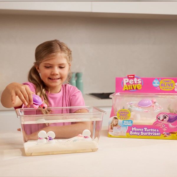Фото - Интерактивный набор Pets & Robo Alive Mama&Baby Surprise S1 – МАМА ЧЕРЕПАХА С СЮРПРИЗОМ (9560)
