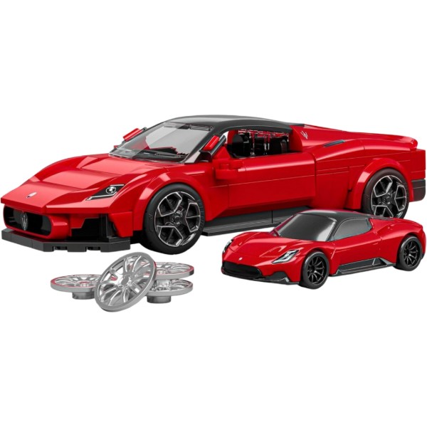 Фото - Колекційна машинка-конструктор Hot Wheels Brick Shop Speed ​​Maserati 250 деталей (JFR90)