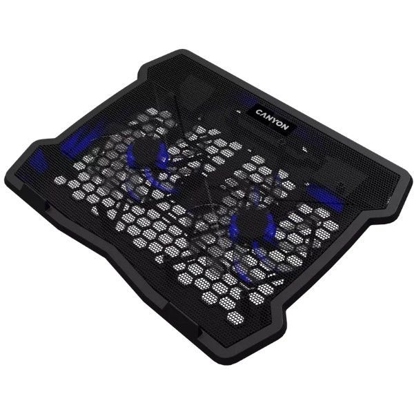 Фото - Підставка під ноутбук охолоджуюча Canyon NS03 2Fan 2USB LED Black (CNE-HNS03)