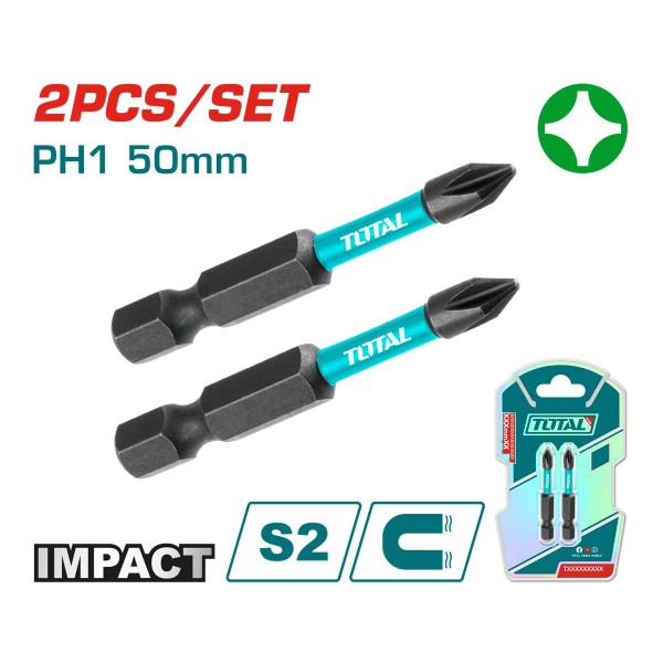 Фото - Біта для викрутки Total PH1 50 мм 2 шт. (TACIM71PH150)
