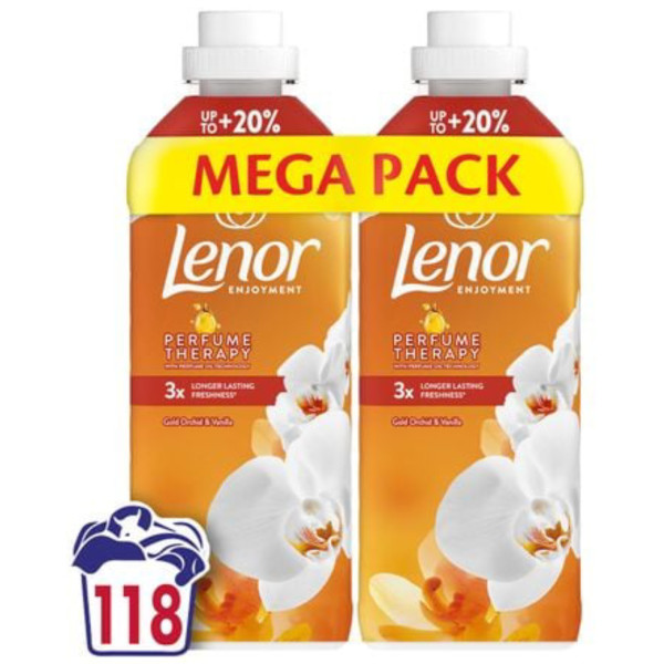Фото - Ополіскувач для білизни Lenor Золота орхідея і ваніль, 118 циклів прання, 2x1,239 л