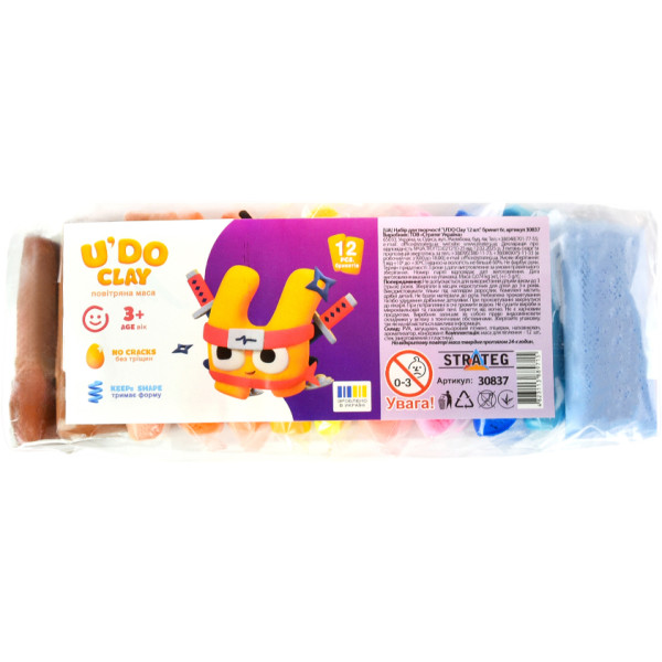 Фото - Маса для ліплення Strateg U'DOClay 12 шт. (30837)
