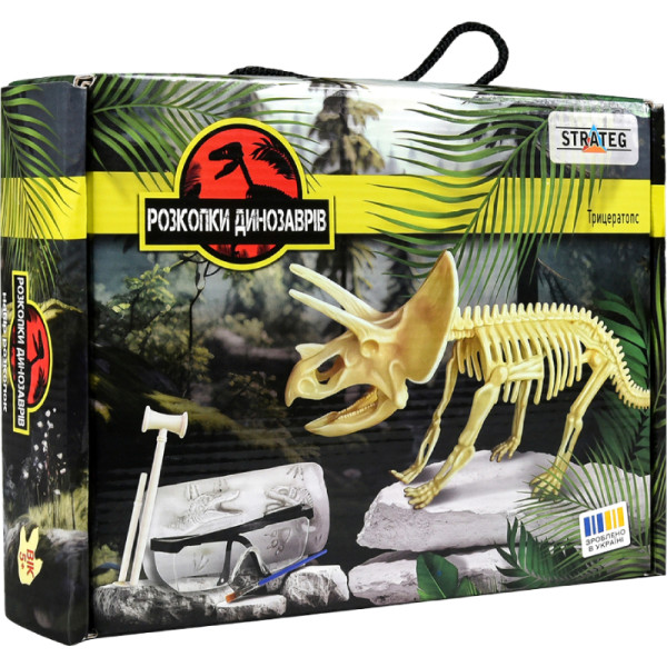 Фото - Набір для дослідження Strateg Трицератопс укр. (30833)