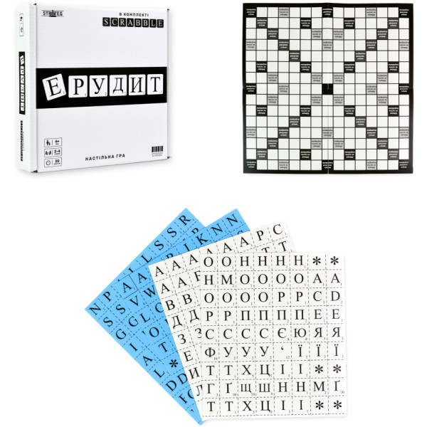 Фото - Настільна гра (5-7 років) Strateg Ерудит чорно-білий українською мовою (30640)