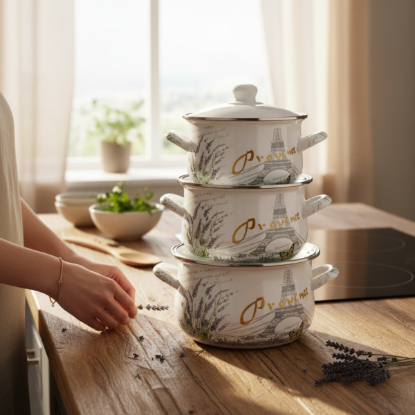 Фото - Набір каструль VERONA 1,6 л, 2,3 л,  3 л (VR-0001-03)