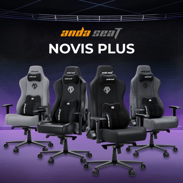 Фото - Крісло для геймерів Anda Seat Novis Plus XL Black Fabric (AD23YC-XL-01-B-F-B04)