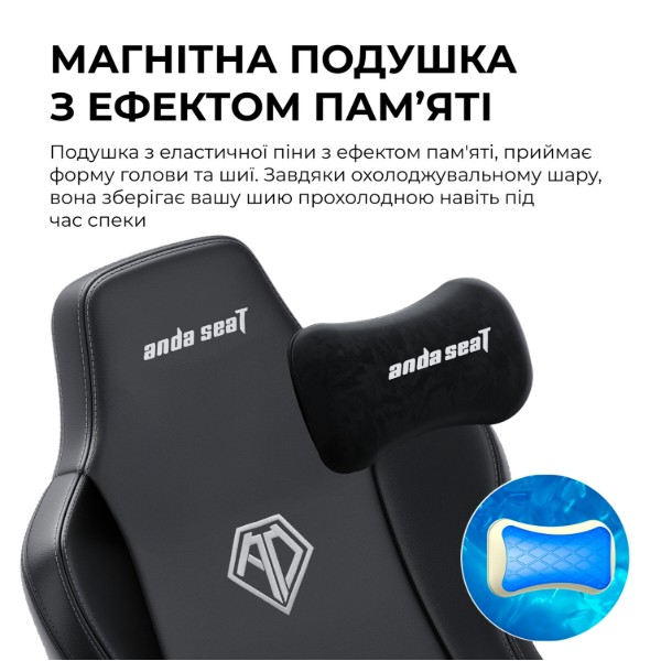 Фото - Крісло для геймерів Anda Seat Novis Plus XL Black Fabric (AD23YC-XL-01-B-F-B04)