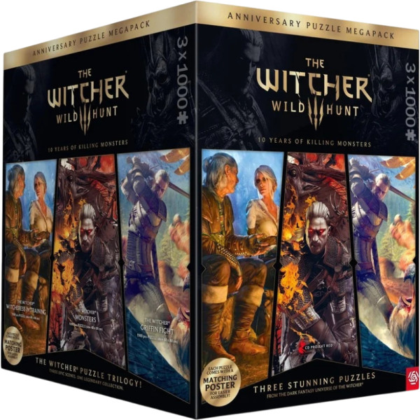 Фото - Пазли (8 +) Good Loot The Witcher 3 Wild Hunt 10 Years Of Killing Monsters Trilogy 3x1000 ел. (5908305250029)