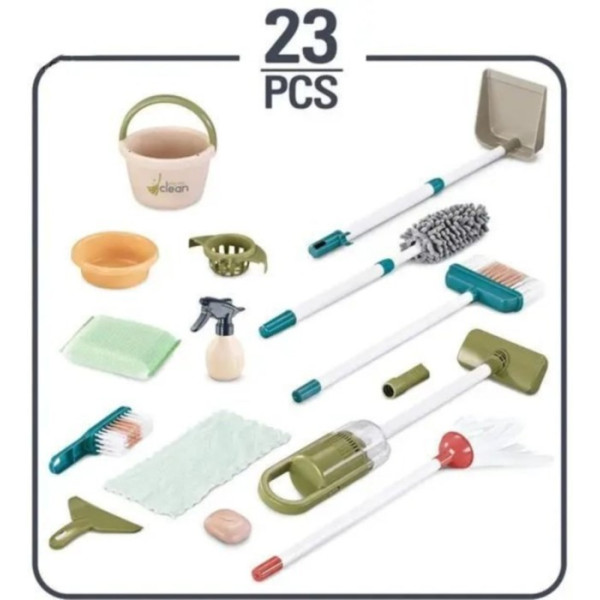 Фото - Сюжетно-ролевая игра. Дом. Бытовая техника Bambi набор для уборки 667-58 со стойкой и пылесосом 23 пр. (1171371)