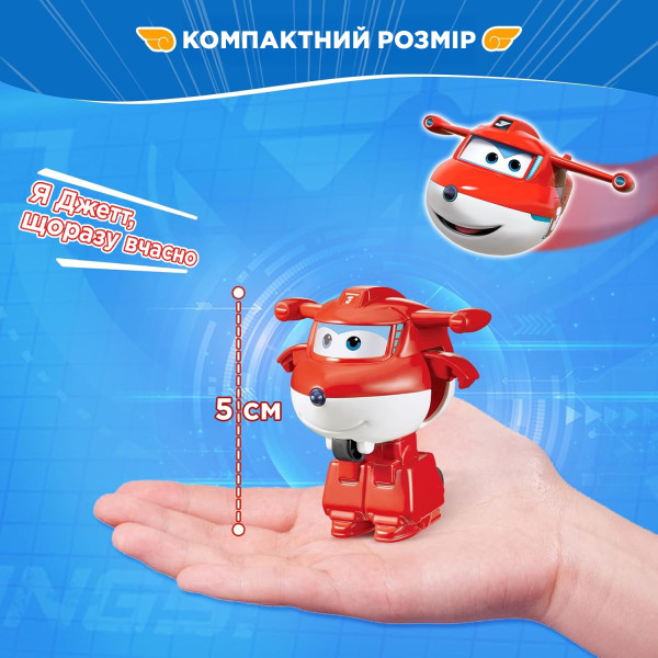 Фото - Колекційна фігурка Super Wings Transform-a-Bots Jett (EU780010)