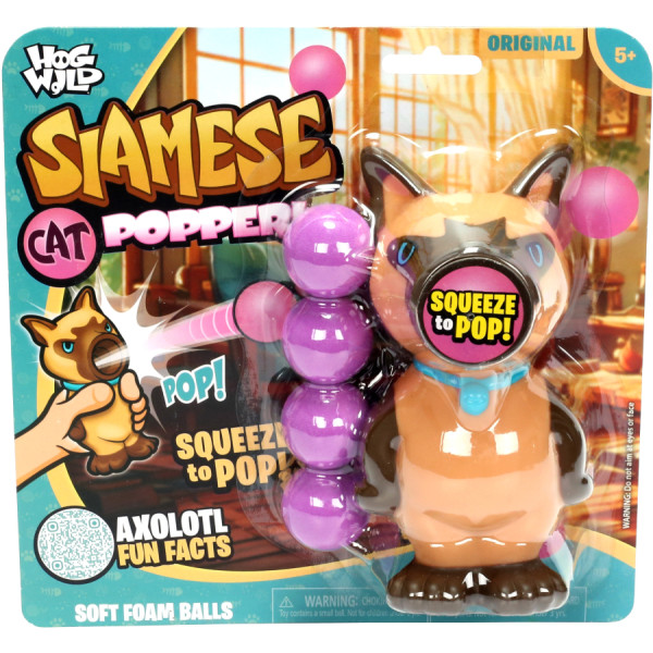 Фото - Антистрес іграшка HOGWILD Стріляюче звірятко Сіамський кіт (HW54810)