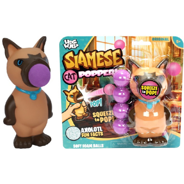 Фото - Антистрес іграшка HOGWILD Стріляюче звірятко Сіамський кіт (HW54810)