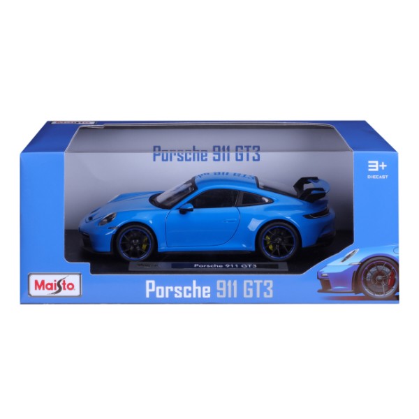 Фото - Колекційна машинка 1:18 Maisto 2022 Porsche 911 GT3 1:18 синій (36458 blue)