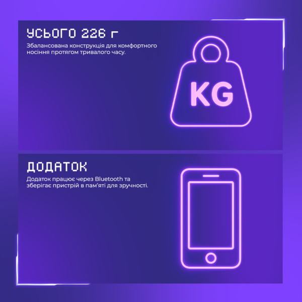 Фото - Гарнітура бездротова ігрова Proove Gaming Glimmer (APP) Black/Purple (WHGL00022016)