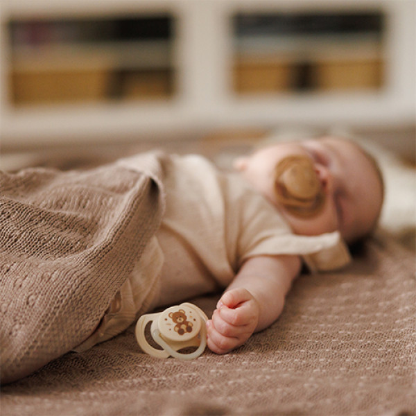 Фото - Симметричная пустышка BabyOno 0-6 мес. бежевая/коричневая (1669/01)