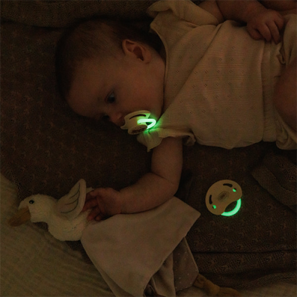 Фото - Симметричная пустышка BabyOno 0-6 мес. бежевая/коричневая (1669/01)