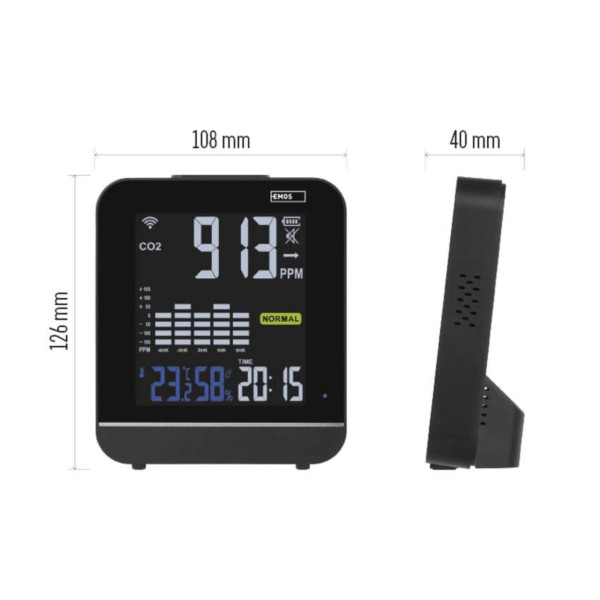 Фото - Метеостанція EMOS Монітор якості повітря E30300 c WiFi
