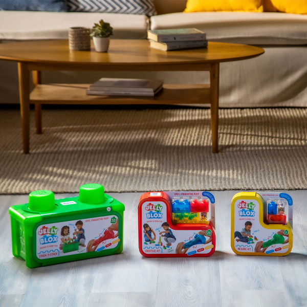 Фото - М'який конструктор для малюків Jelly Blox сенсорний У КЕЙСІ 2 В 1: БУДУЙ-СКЛАДАЙ (931693)