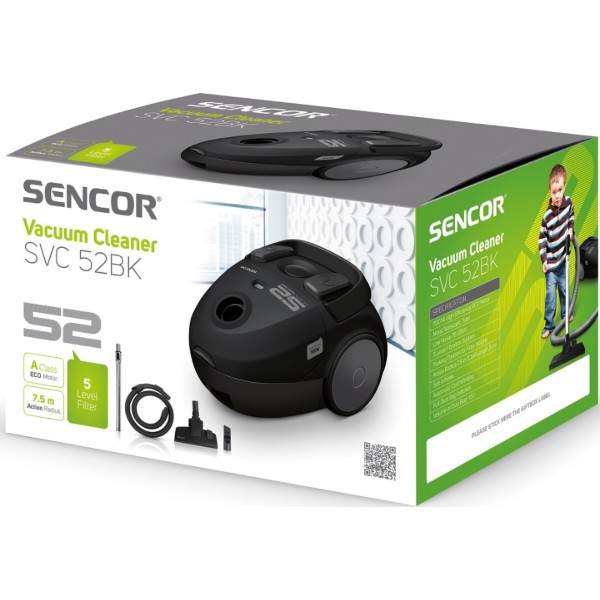 Фото - Пылесос для сухой уборки с мешком Sencor SVC 52BK-EUE3