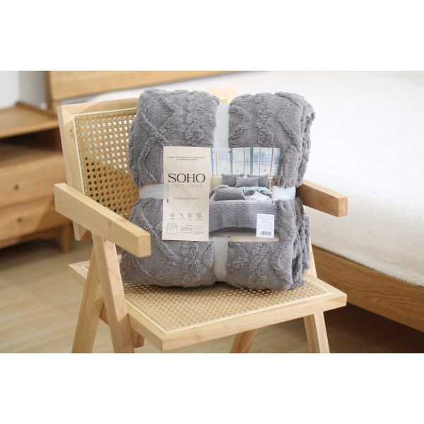 Фото - Набор покрывало + наволочки двуспальный SOHO 200х220 + 50х70 см 2 шт. Romance Gray (Set carpet+ pillow Gray)