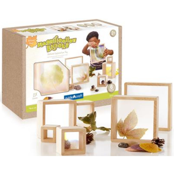 Фото - Набір для дослідження Guidecraft Natural Play Блоки зі збільшувальним склом 6 шт. (G3018)