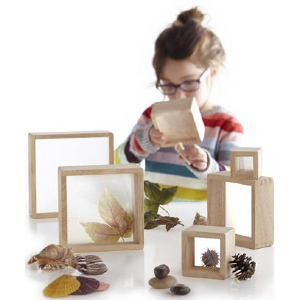 Фото - Набір для дослідження Guidecraft Natural Play Блоки зі збільшувальним склом 6 шт. (G3018)