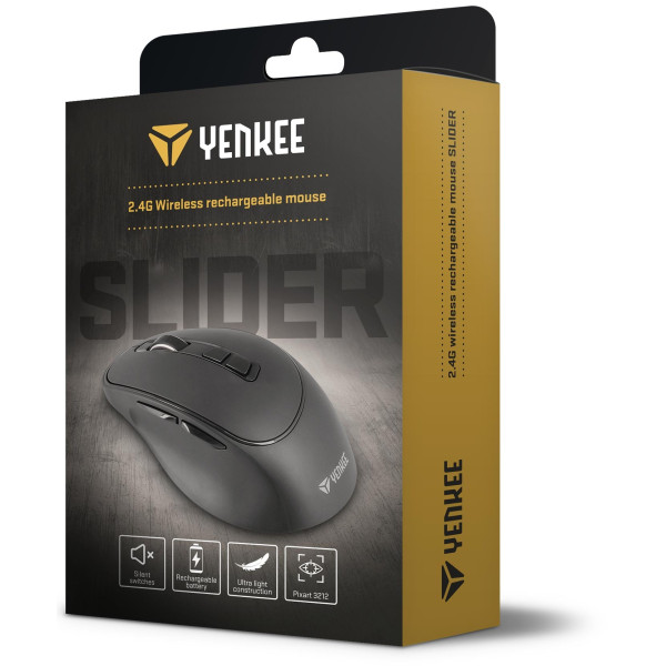 Фото - Миша бездротова YENKEE YMS 2080GY SLIDER Black