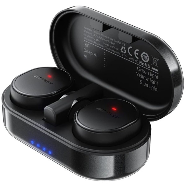 Фото - Микрофонная система AceFast R3 dual-mic (Type-C) Black (6974316285847)