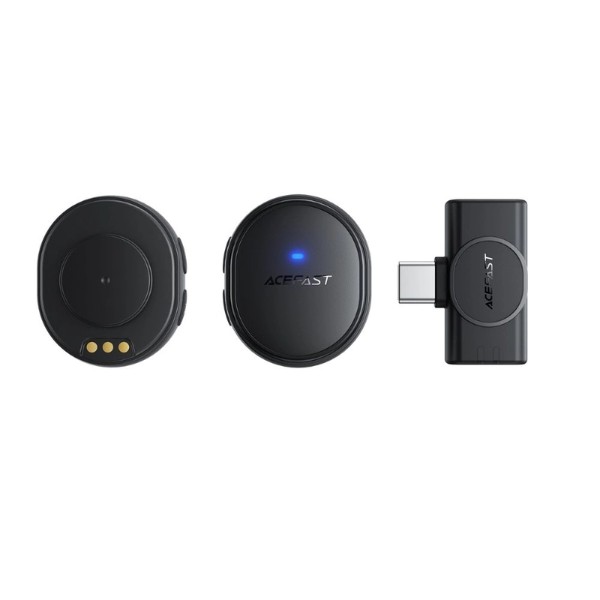 Фото - Микрофонная система AceFast R3 dual-mic (Type-C) Black (6974316285847)