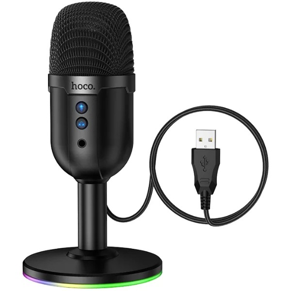 Фото - Микрофон вокальный проводной HOCO L25 Bright (USB-A) Black (6942007673792)