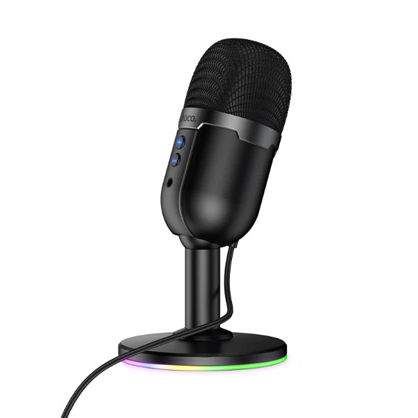 Фото - Микрофон вокальный проводной HOCO L25 Bright (USB-A) Black (6942007673792)