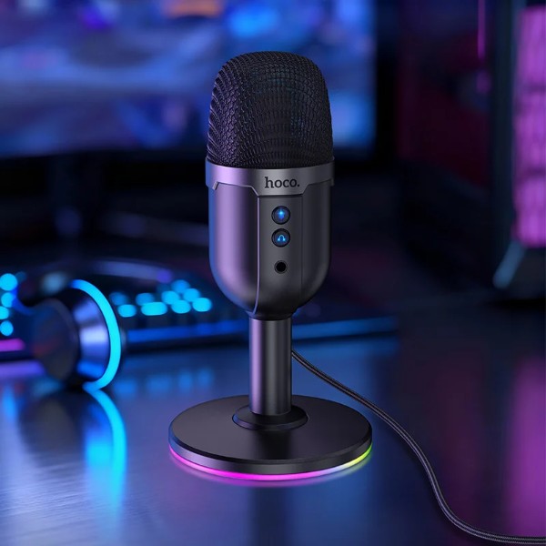 Фото - Микрофон вокальный проводной HOCO L25 Bright (USB-A) Black (6942007673792)