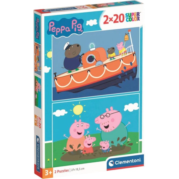 Фото - Пазлы (3-4 года) Clementoni 2в1 Peppa Pig 2 по 20 эл. (24797)