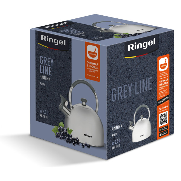 Фото - Чайник металевий Ringel Grey line 2.5 л (RG-1010)