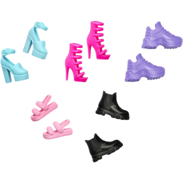 Фото - Одяг та аксесуари для ляльки Barbie 5 пар стильного взуття (HWV71)