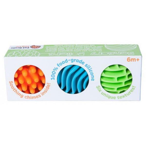 Фото - Погремушка Fat Brain Toys Sensory Rollers Сенсорные шары 3 шт. (F161ML)